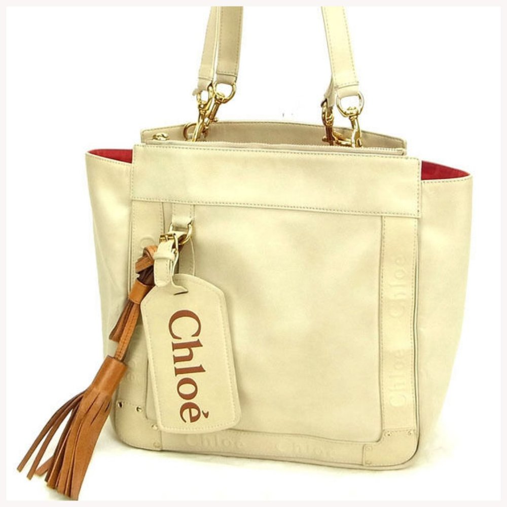 AUTH Chloe Tote bag Beige Woman